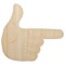 Finger Gun Hand Pointing Unfinished Wood Shape Piece Cutout for DIY Craft Projects